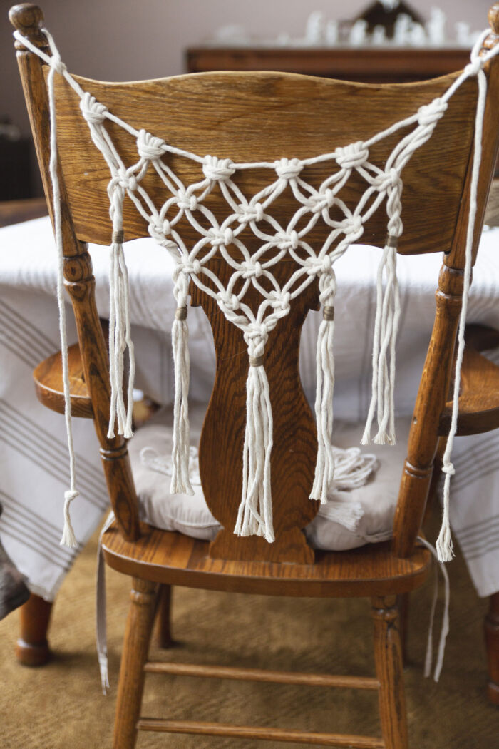 Macrame Wedding Chair Covers