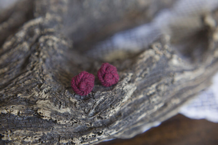 recycled Cotton Rosette Knot Earrings
