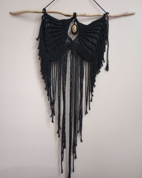 Macramé Witch Wings Black Tigers Eye | Angel Wings | Ready to Ship